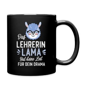 Lehrerin Lama Spruch Lustige Geschenkidee - Tasse einfarbig - Schwarz - Rechts