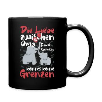 Lustiges Oma Enkeltochter Geschenk mit Elefanten - Tasse einfarbig - Schwarz - Rechts