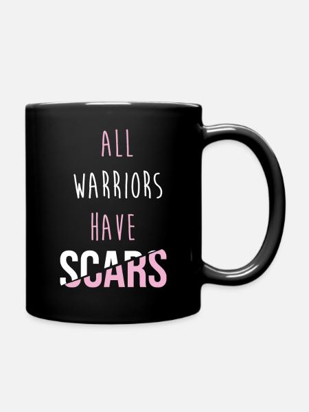 Brustkrebs-Schleife - Tasse einfarbig - Schwarz