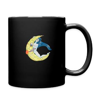 Sorcière de la lune Halloween - Mug uni - noir - Droite