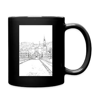 Alte Brücke, Heidelberg - Tasse einfarbig - Schwarz - Rechts