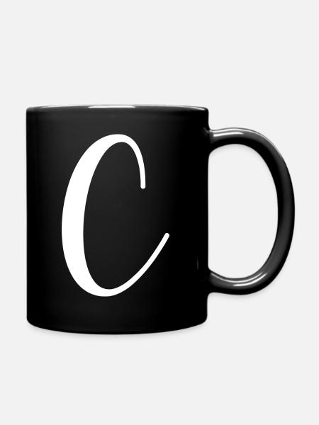 Kalligraphie, Initiale C - Tasse einfarbig - Schwarz