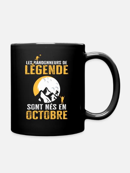 Cadeau d'anniversaire randonneur octobre randonnée - Mug uni - noir