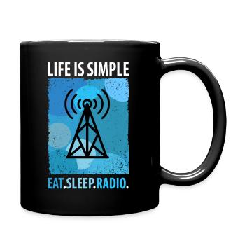 Amateur Radio Radio Radio Radio Radio Amateur Vintage - Full Colour Mug - black - Right
