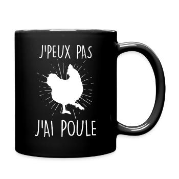 La Poule - Mug uni - noir - Droite