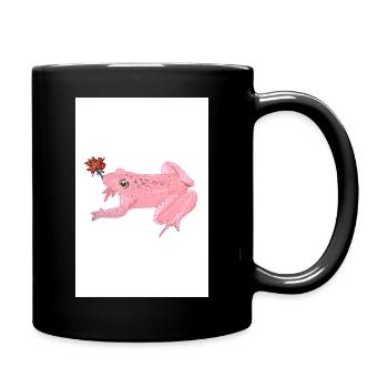 Pink frog with flower - Full Colour Mug - black - Right