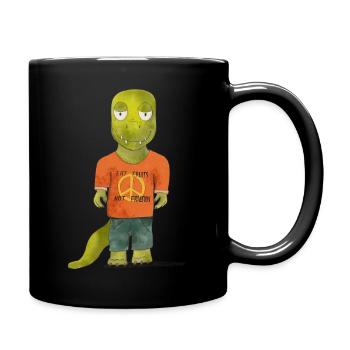 Vegan T-Rex «Elias» - Full Colour Mug - black - Right