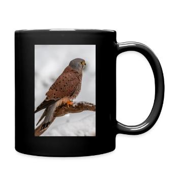 Turmfalke im Schnee IG32258 2 - Tasse einfarbig - Schwarz - Rechts