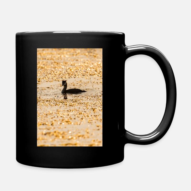 Haubentaucher im goldenen Licht D8N 7768 - Tasse einfarbig - Schwarz