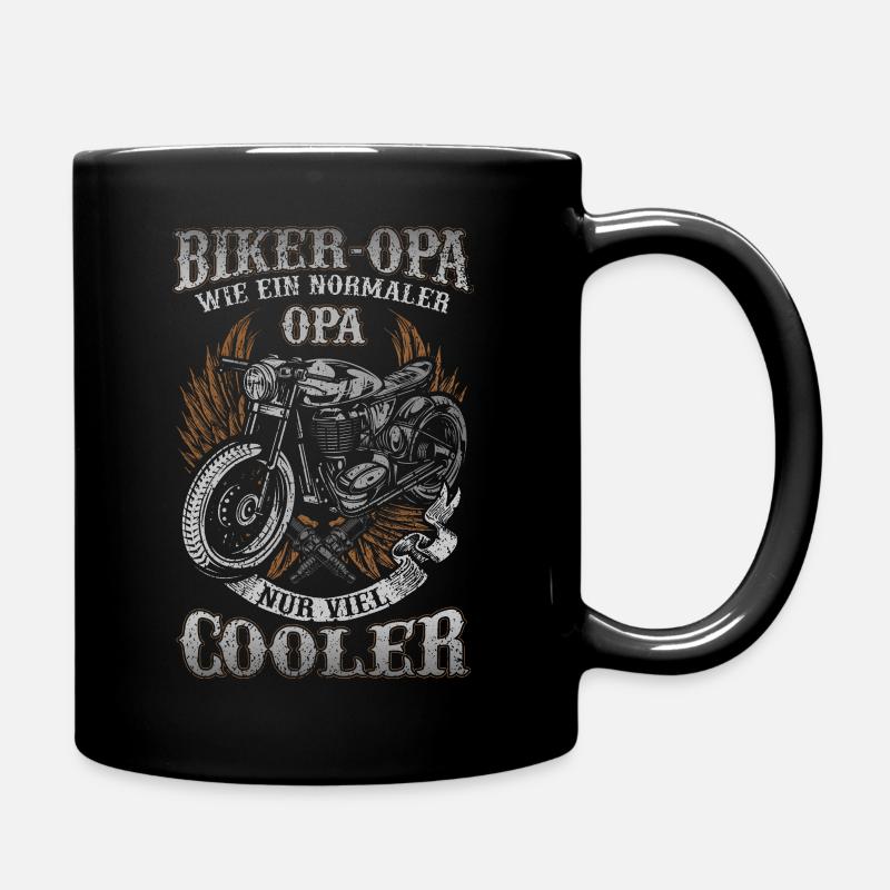 Biker Opa Motorrad Youngtimer Hobby Geschenk - Tasse einfarbig - Schwarz