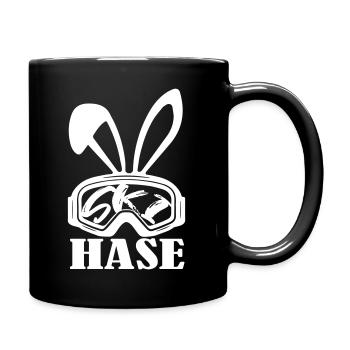 Skihase - Tasse einfarbig - Schwarz - Rechts