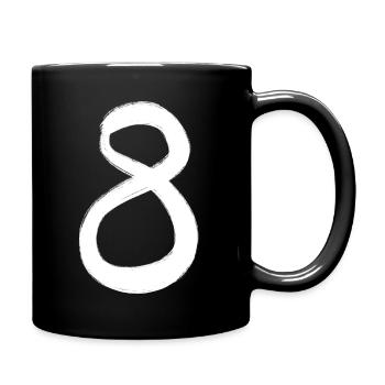 8 Huit chiffres Peint à la main Idée cadeau blanche - Mug uni - noir - Droite