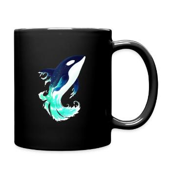 orca whale - Tasse einfarbig - Schwarz - Rechts
