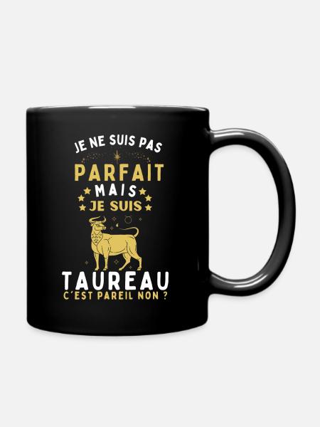 Astrologie taureau homme humour - Mug uni - noir