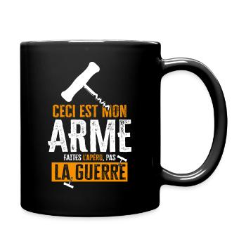 Citation drôle apéro beauf apéritif apéro rigolo - Mug uni - noir - Droite