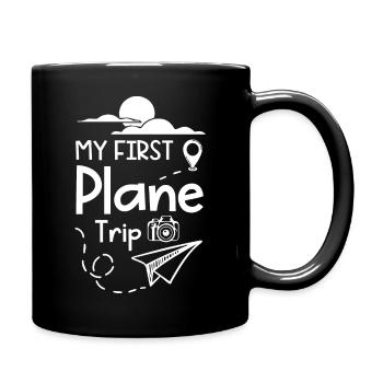 Mon premier voyage en avion - Mug uni - noir - Droite