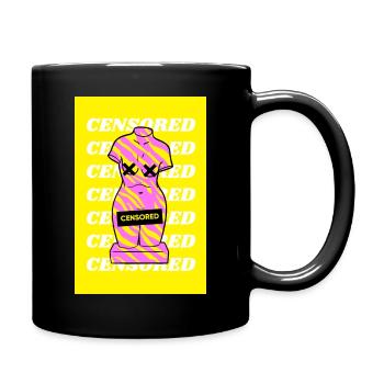 Retro Frauen Skulptur - Tasse einfarbig - Schwarz - Rechts