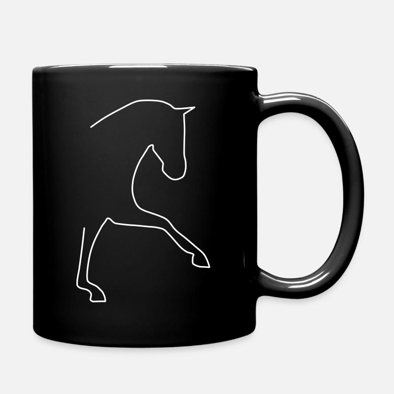 Pferde Umriss Vektor - Tasse einfarbig - Schwarz