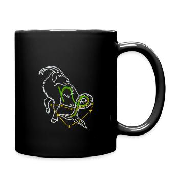 Steinbock - Tasse einfarbig - Schwarz - Rechts