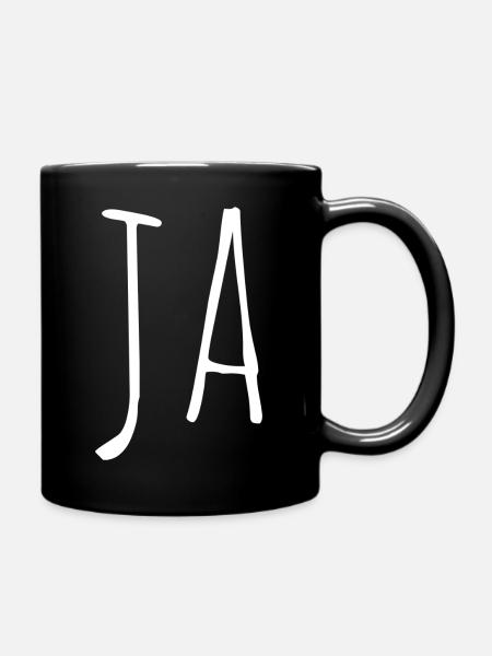 ja - Tasse einfarbig - Schwarz