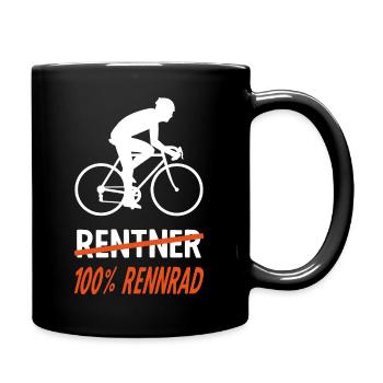 Rentner Fahrrad Rennrad Hobby T-Shirt - Tasse einfarbig - Schwarz - Rechts
