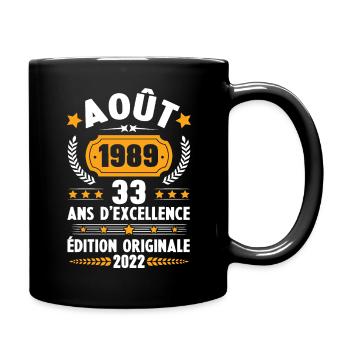 Cadeau D'anniversaire Rétro 33 Ans Août 1989 - Mug uni - noir - Droite
