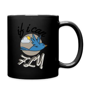 If I could fly - Full Colour Mug - black - Right