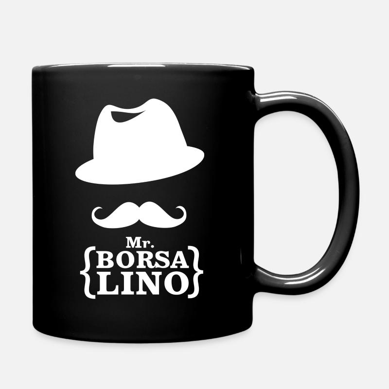 Moustache Borsalino chapeau Mr - Mug uni - noir