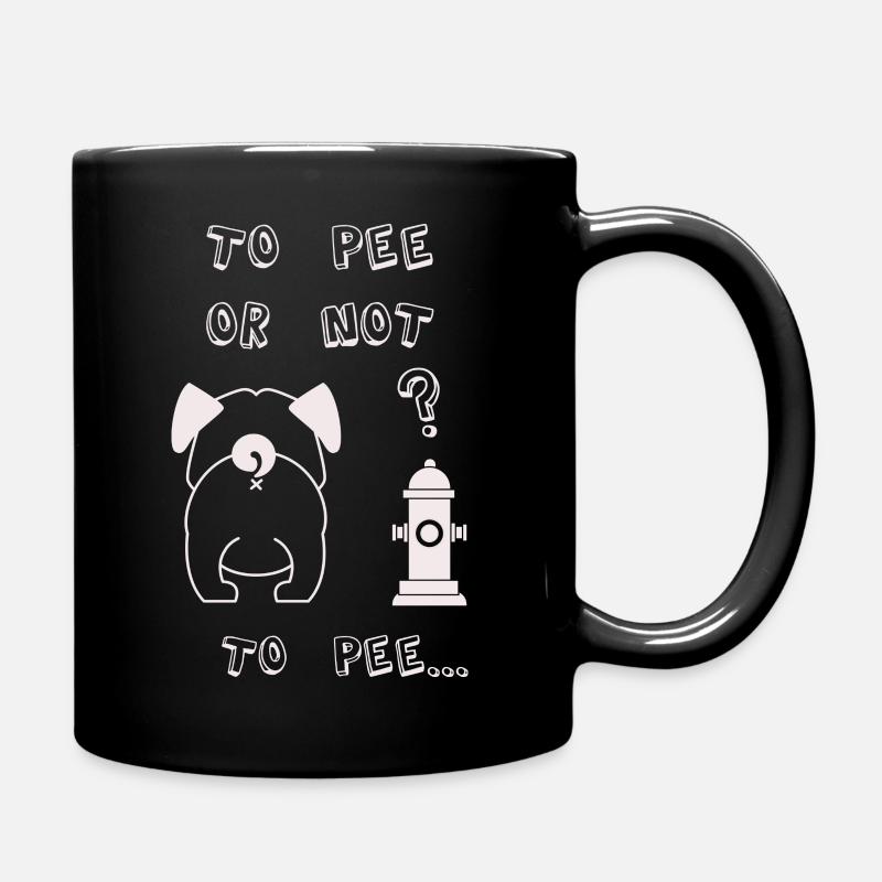to pee or not to pee - Tasse einfarbig - Schwarz