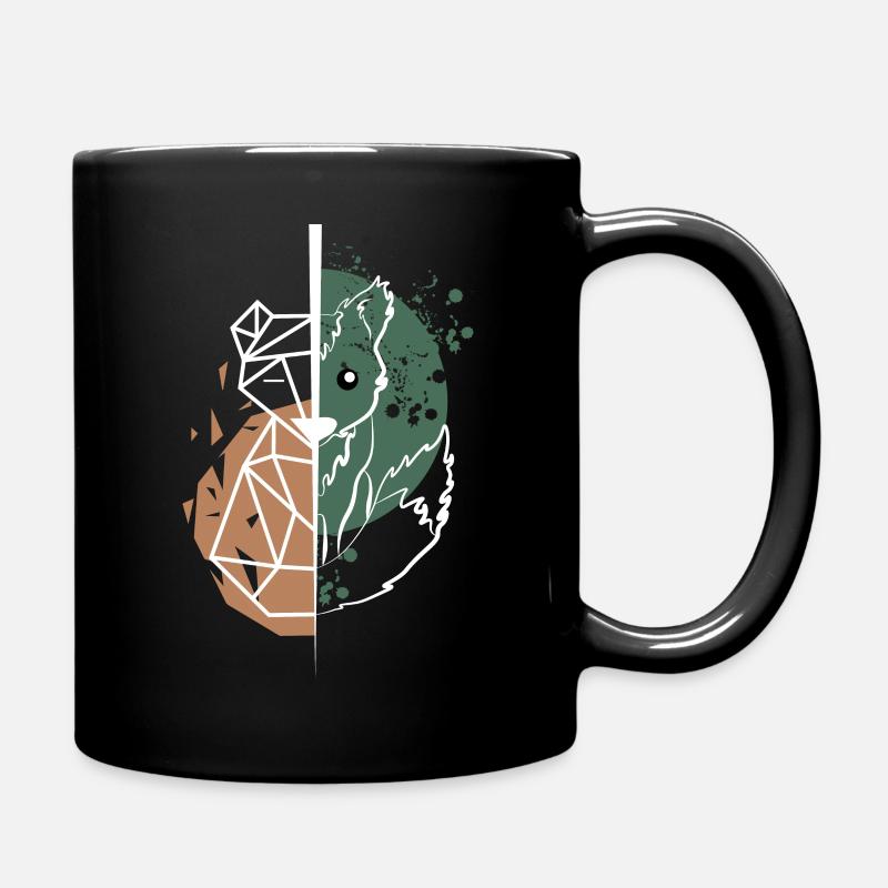 Renard vs origami dessin blanc - Mug uni - noir