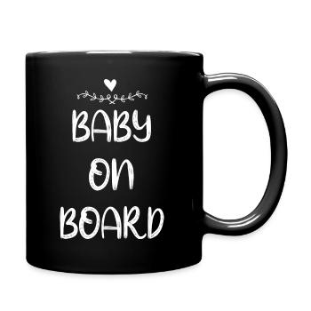 Baby On Board Herz - Tasse einfarbig - Schwarz - Rechts