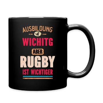 Lustiges Sprüche Design Rugby Sport Cooler Spruch - Tasse einfarbig - Schwarz - Rechts