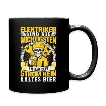 Elektriker Elektroniker Geschenk - Tasse einfarbig - Schwarz - Rechts