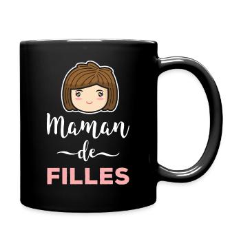 Mama von Mädchen Mutter Töchter Muttertag - Tasse einfarbig - Schwarz - Rechts
