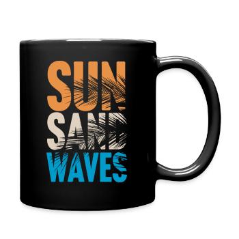 Vagues de sable solaire - Mug uni - noir - Droite