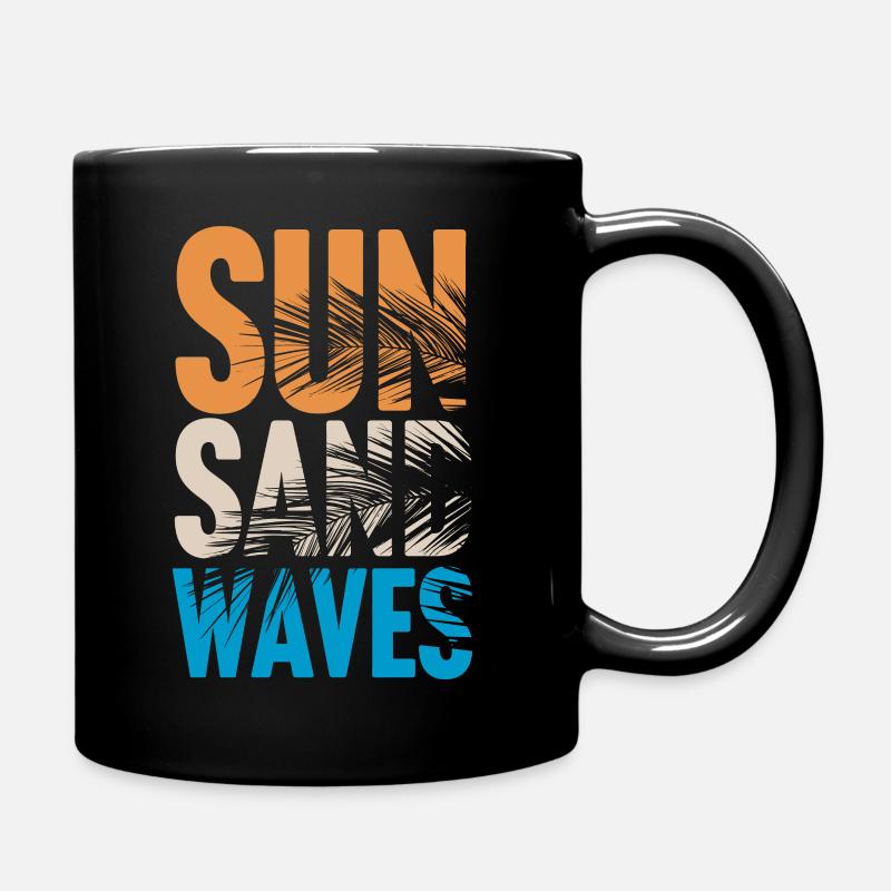 Vagues de sable solaire - Mug uni - noir