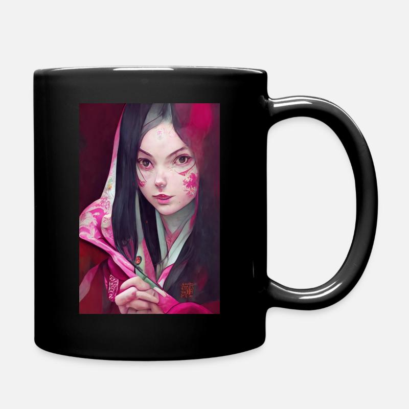 Manga-Mädchen - Tasse einfarbig - Schwarz