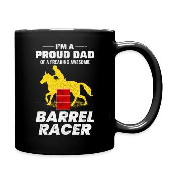 Barrel Racer Pferderennen Rodeo Papa Vatertag - Tasse einfarbig - Schwarz - Rechts