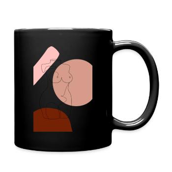 Line Art Women - Tasse einfarbig - Schwarz - Rechts