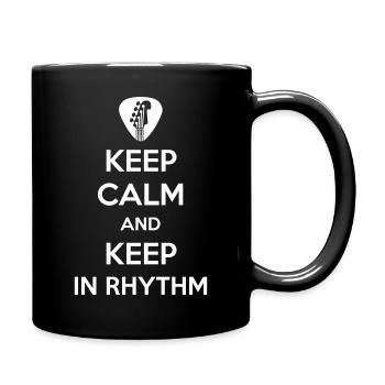 Keep Calm Bass Player - Tasse einfarbig - Schwarz - Rechts