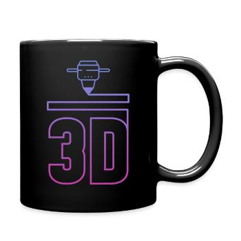 3D Printing – Three Dimensional Geometry 3D - Tasse einfarbig - Schwarz - Rechts
