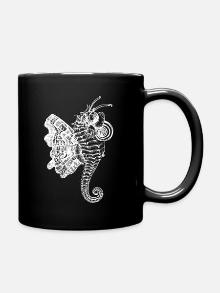 Surrealistic Artwork - Butterfly Seahorse Fusion - Tasse einfarbig - Schwarz
