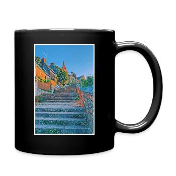 Escalier de Brélévenez - Lannion - Bretagne - Mug uni - noir - Droite