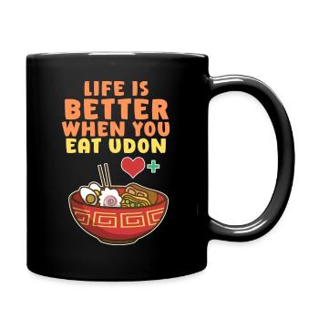 La vie est meilleure quand vous mangez des nouilles udon Pu - Mug uni - noir - Droite