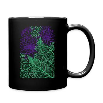 Conception de fougère - Mug uni - noir - Droite