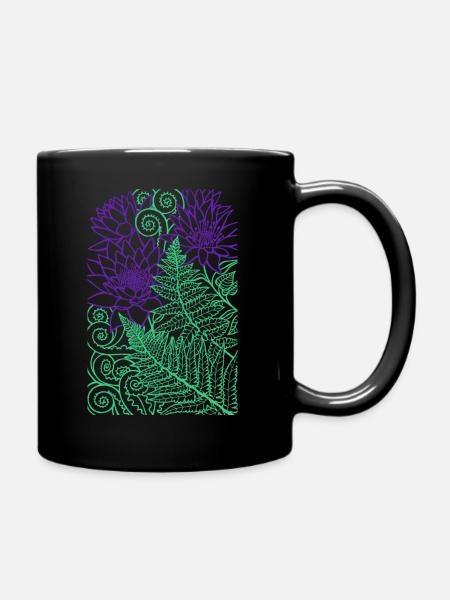 Farn Design - Tasse einfarbig - Schwarz