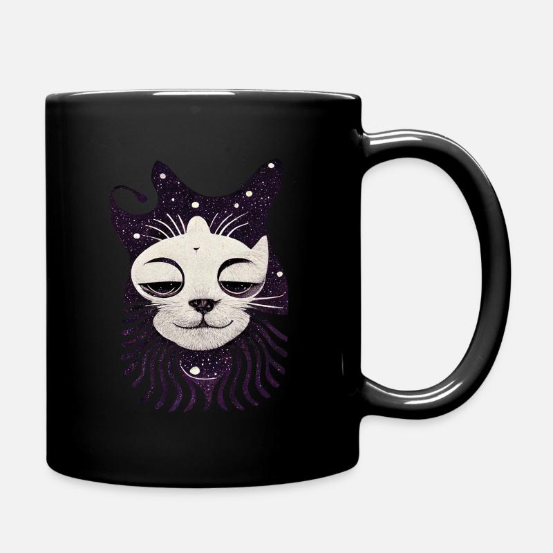 Perched Cat 003 - Full Colour Mug - black