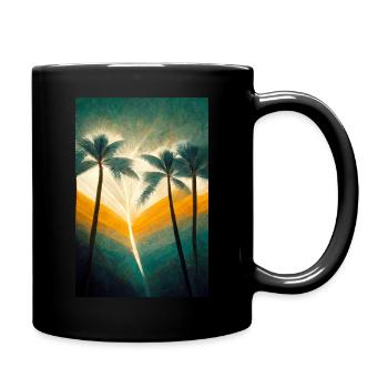 Palm trees in the sunshine - Full Colour Mug - black - Right