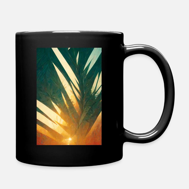 Palmiers avant le coucher du soleil - Mug uni - noir