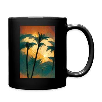 Palm trees before sunset - Full Colour Mug - black - Right